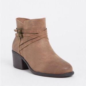 Torrid Faux Suede Brown Booties - Size 9